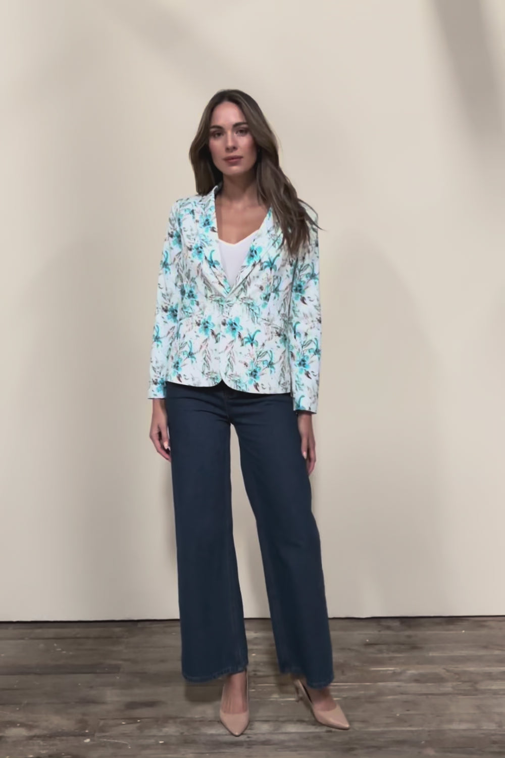 The Printed Stretch Pocket Blazer – Aquafleur