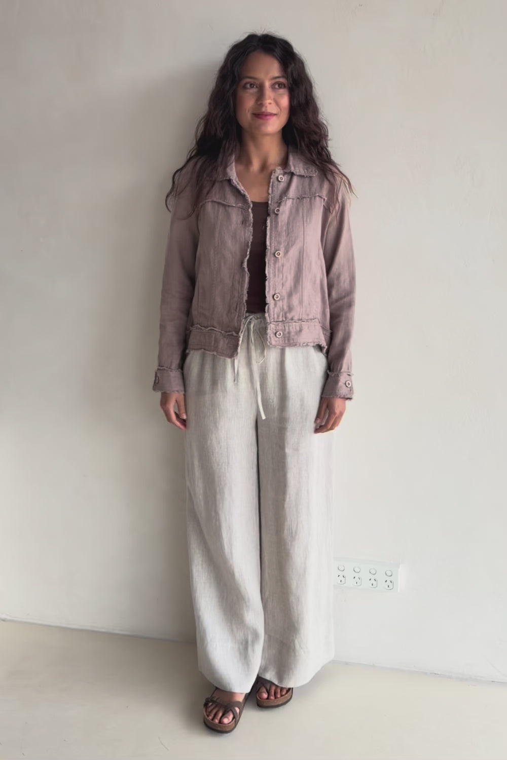 Linen Relaxed Jacket – Latte