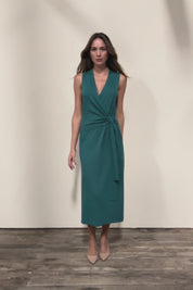 The All Season Faux Wrap Knit Dress – Jewel