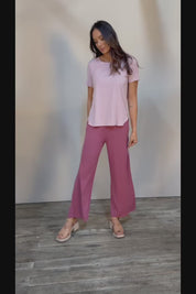 The Pack & Go Luxe Bamboo Wide Leg Pant - Smokeyrose