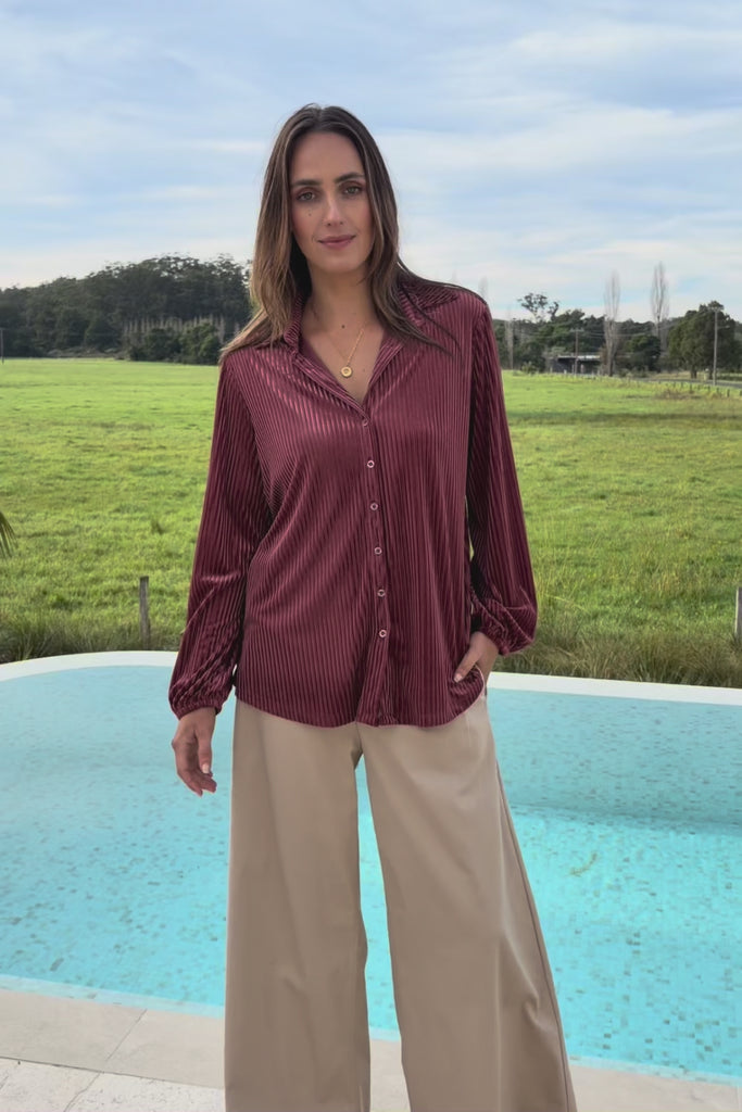 Shine Your Light Velvet Shirt – Rose