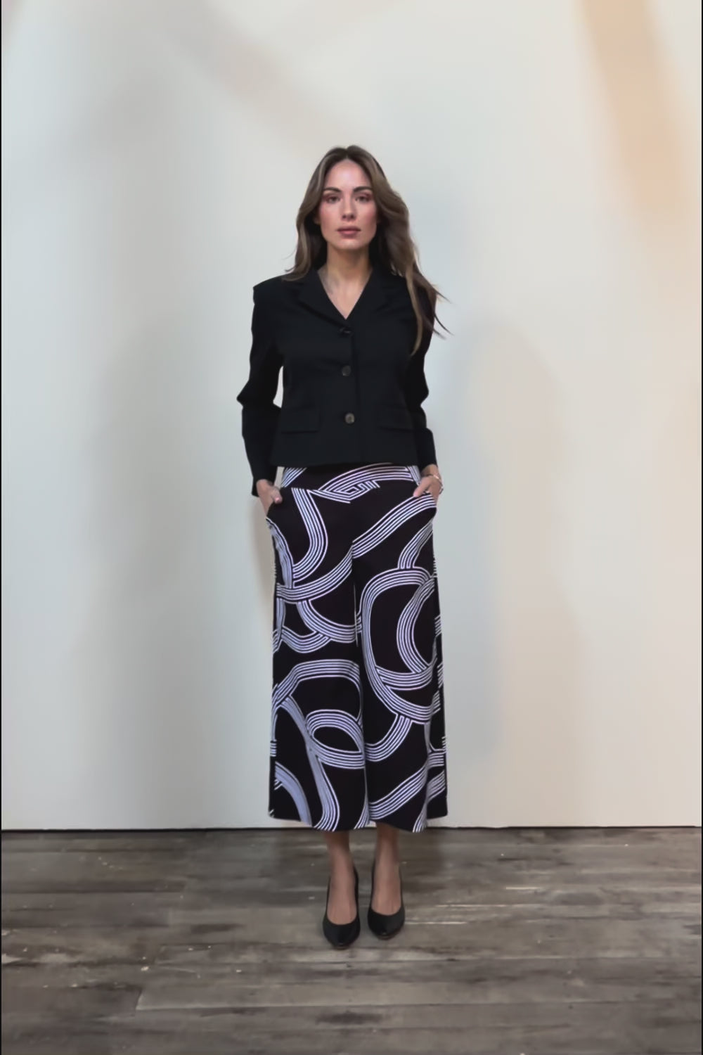 The Printed Stretch Wide Leg Culotte – Contour