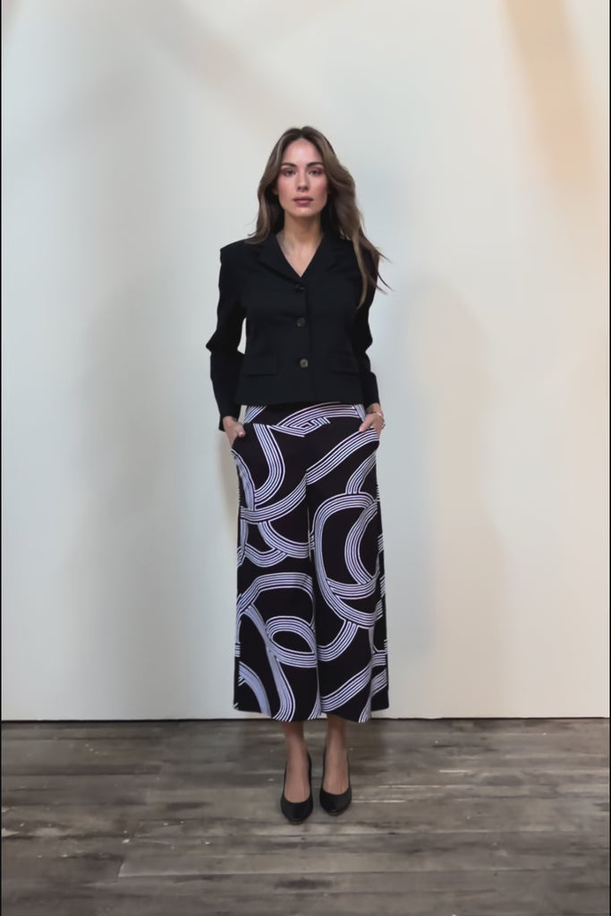 The Printed Stretch Wide Leg Culotte – Contour