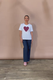 Mercerized Cotton Love Tee - Burgundy