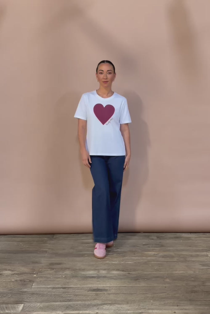 Mercerized Cotton Love Tee - Burgundy