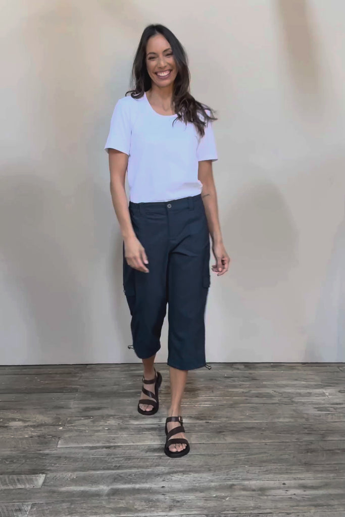 The Everyday Cropped Cargo Pant - Petrol