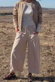 You Make Me Happy Barrel Leg Jeans - Natural