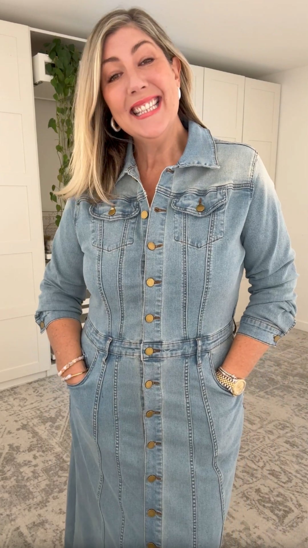Calamity Denim Maxi Dress Spotlight With Nat Angel