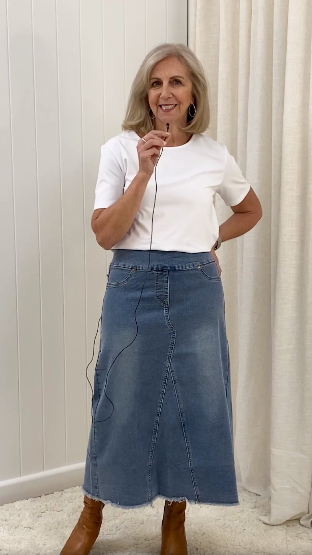 Easy As Pull On Denim Skirt Tiny Mic Review