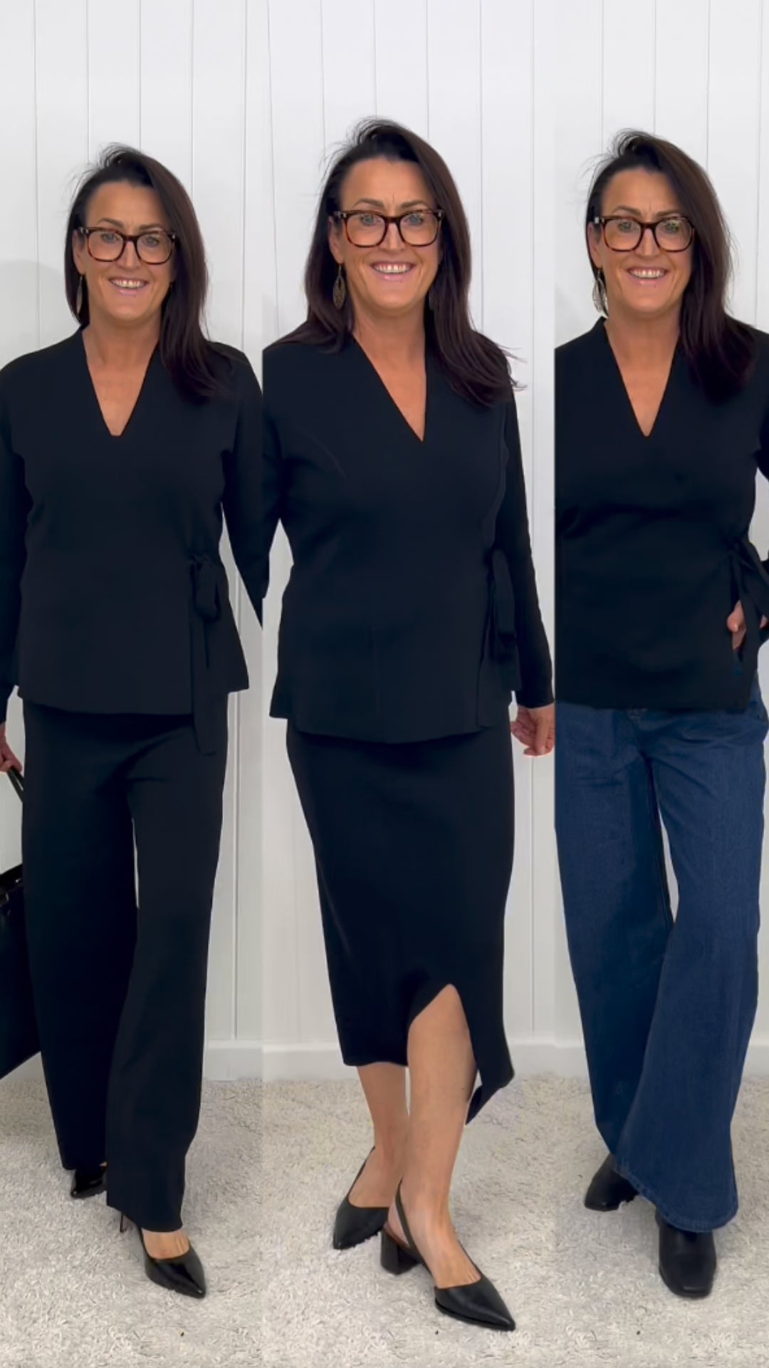 The Milano Knit Wrap Top One Style Three Ways