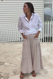 Break Of Day Cotton Pants - Choccheck
