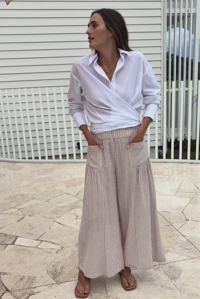 Break Of Day Cotton Pants - Choccheck