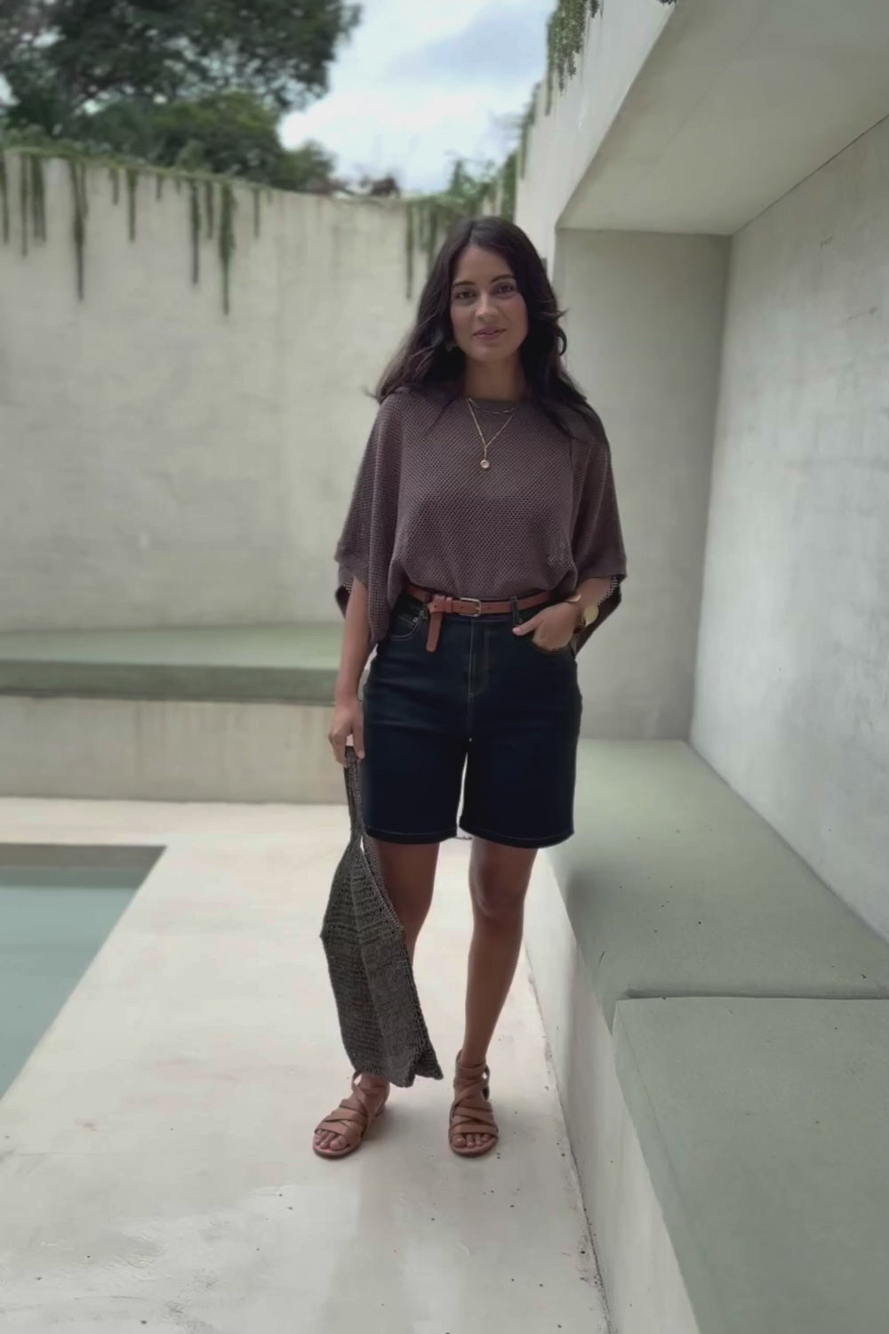 Daily Dose Longline Denim Shorts - Black