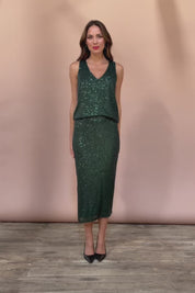 Reegan Sequin Skirt - Forest