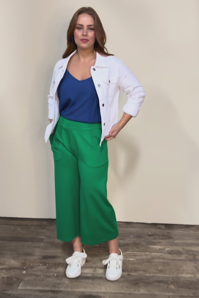 Wide Leg Ponte Pant – Green