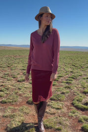 The Keepers Cord Pull On Skirt - Nutmeg