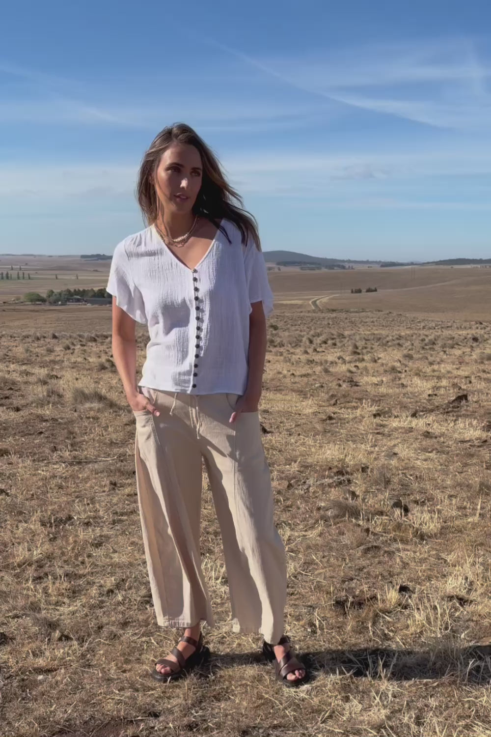 Cute As A Button Blouse - White