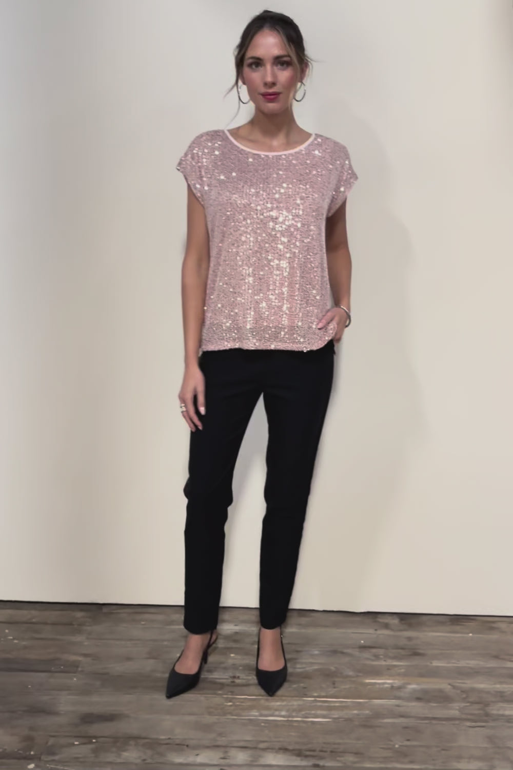 Reegan Sequin Top - Rosegold