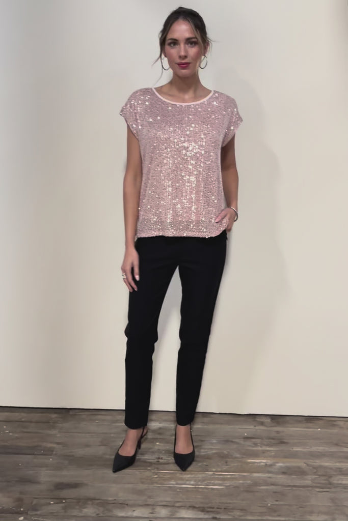 Reegan Sequin Top - Rosegold