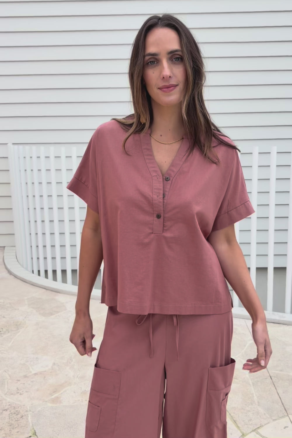 Perfect Tone Linen Cotton Top – Antique