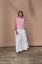 Timeless Love Cotton Maxi Skirt - White
