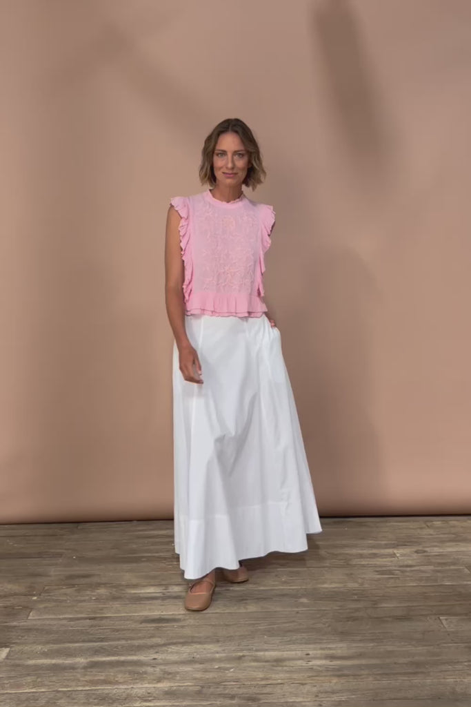Timeless Love Cotton Maxi Skirt - White