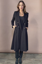The Desire Longline Ponte Coat – Jetblack