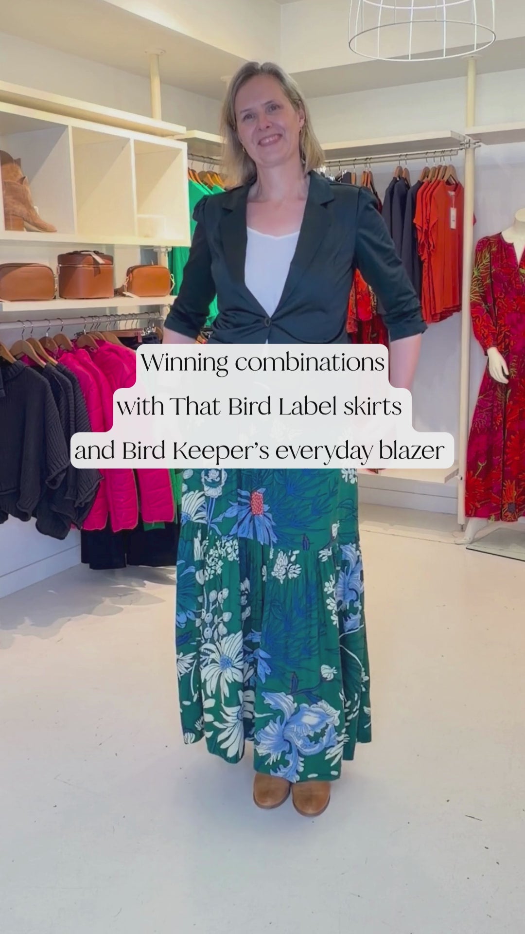 Winning Combination: Printed Maxi Skirt & Everyday Blazer