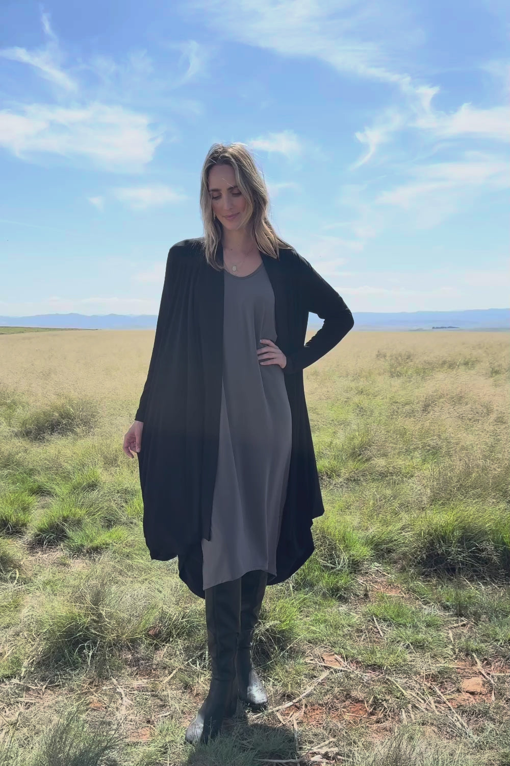 The Wanderer In Me Swing Travel Cardi - Black