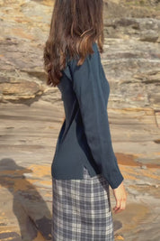 The Keepers Soft V Neck Jumper - Denim