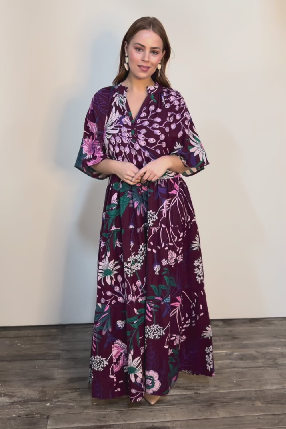 Katherine Cotton Tiered Dress – Garden