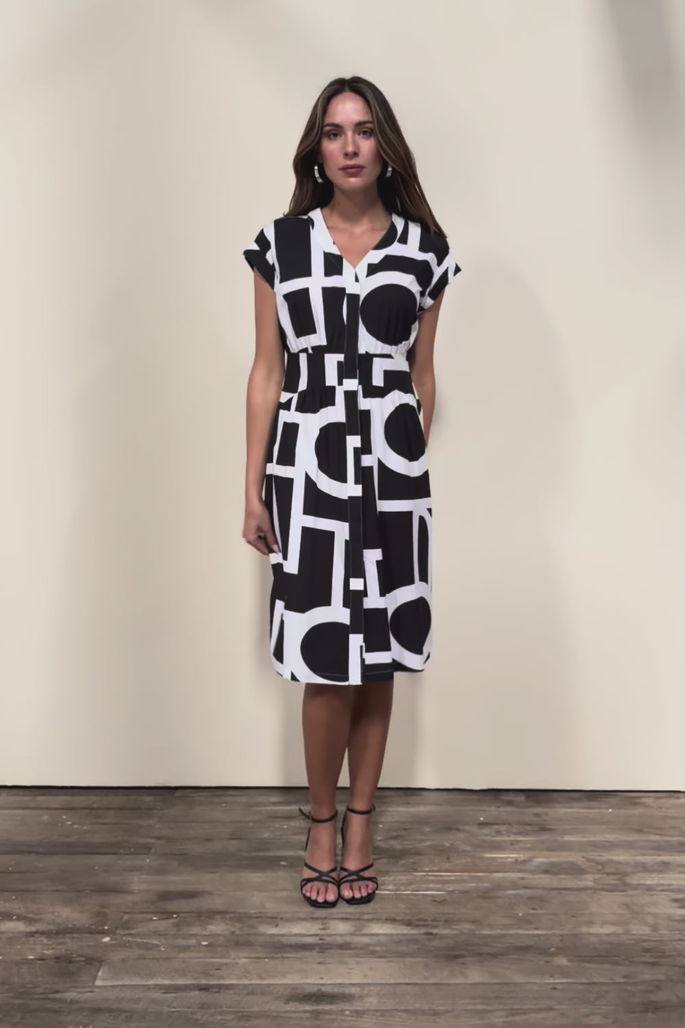 The Printed Cotton Blend Shirt Dress - Blackwhite