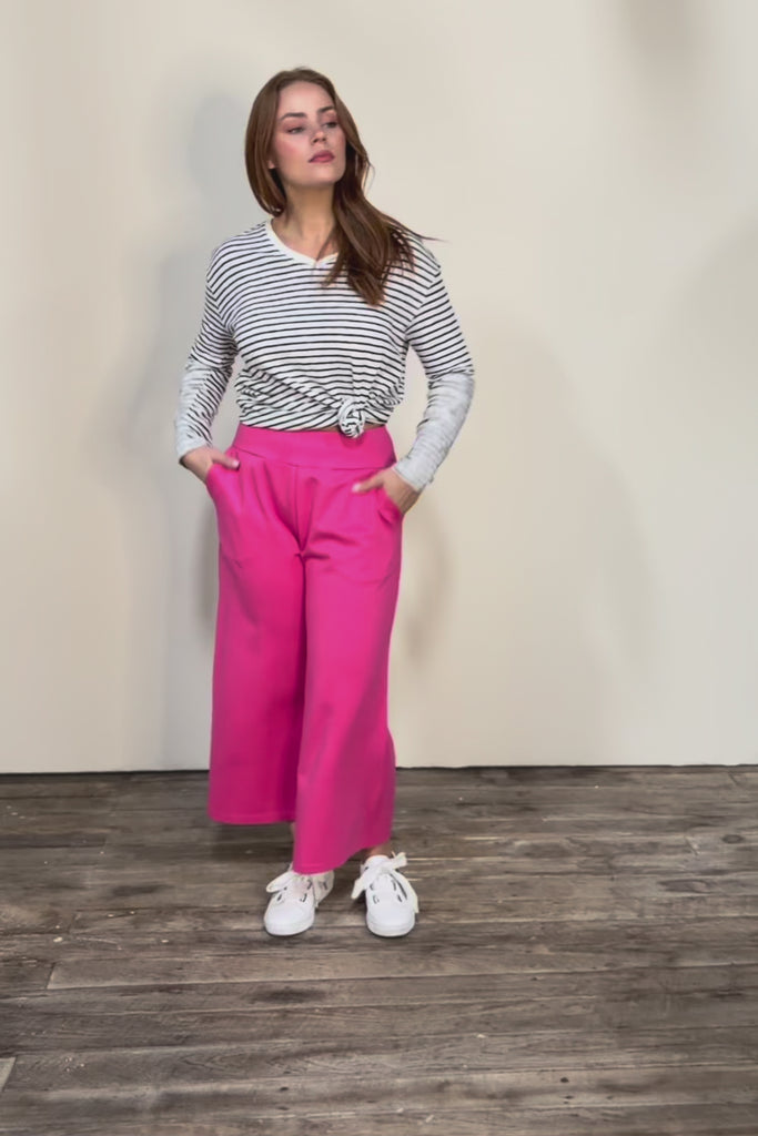Wide Leg Ponte Pant – Pink