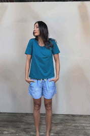 The Classic Cotton Blend Short Sleeve Tee - Petrol