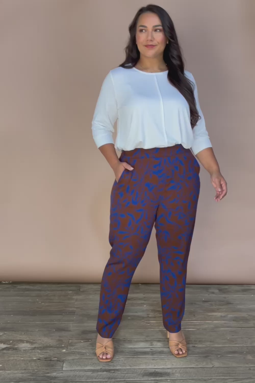 Belle Luxe Bamboo Spliced Tee - Vanilla