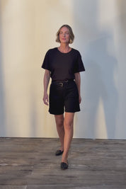 Kate High-Waisted Shorts - Black