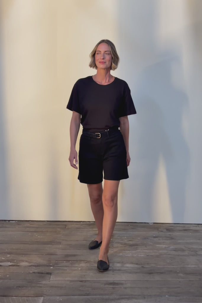 Kate High-Waisted Shorts - Black