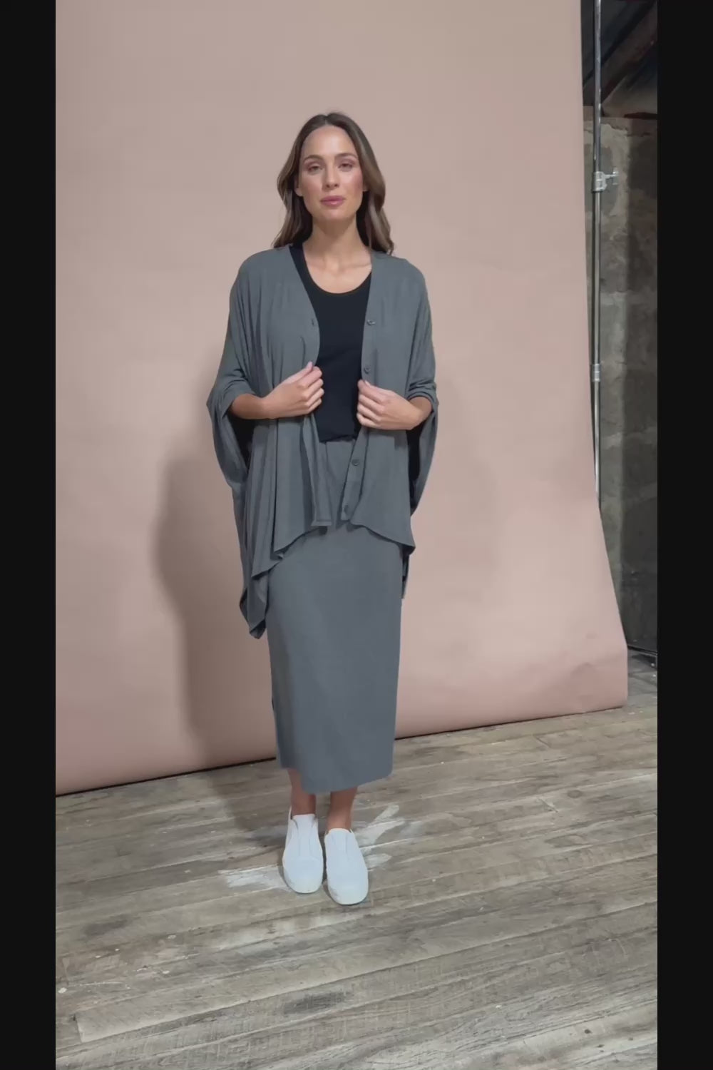 The Pack & Go Luxe Bamboo Shrug - Charcoal