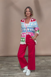Chic Hearts Cardigan - Pink