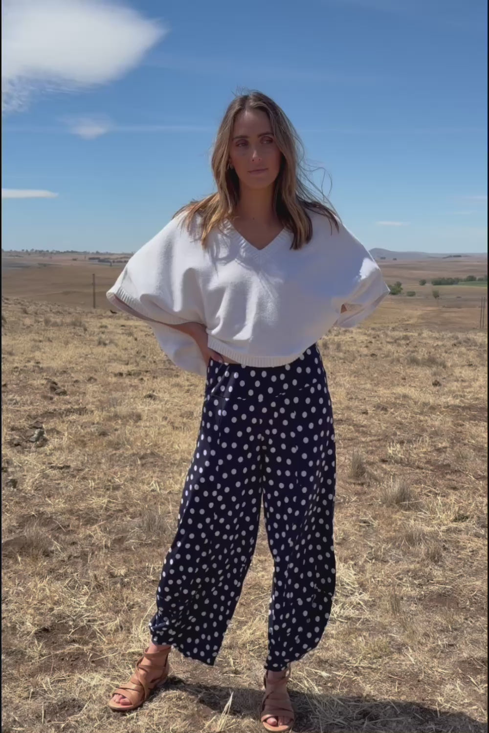 Good Vibes Balloon Hem Pants - Navyspot