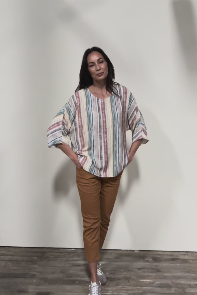 The Woven Easy Wear Tee – Multistrip