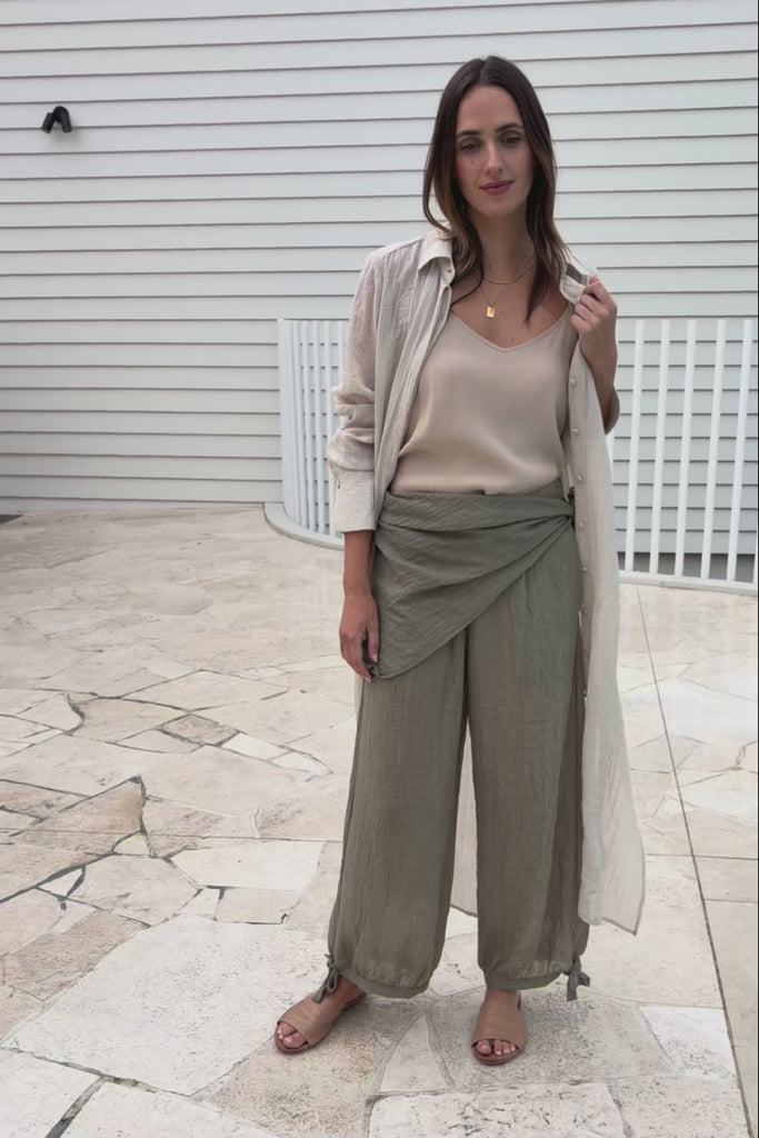Floating Through The Day Pants  - Olive