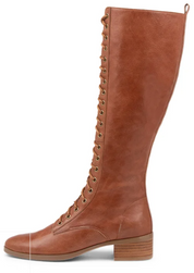 Toris Lace Up Leather Knee Boot – Newcognac